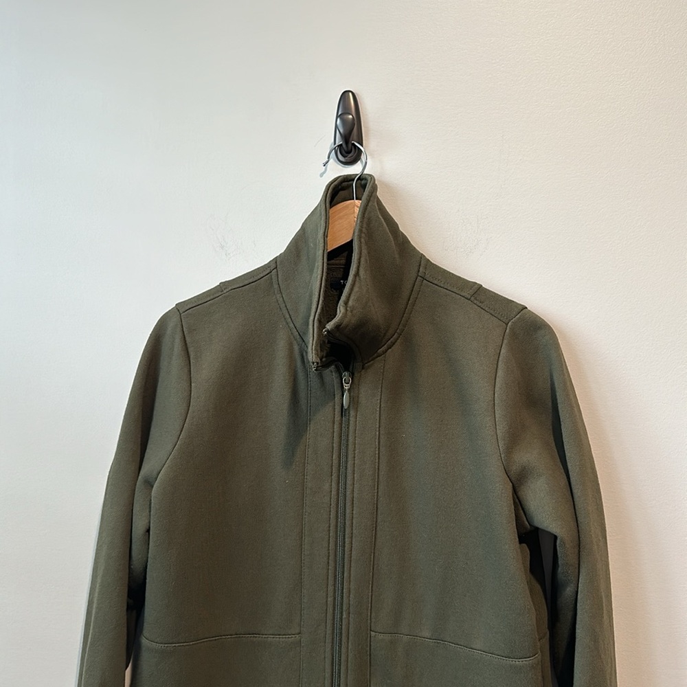 Women's Torrid Olive Army Green Long Zip Fleece Sweatshirt 00 M/L - Picture 2 of 8